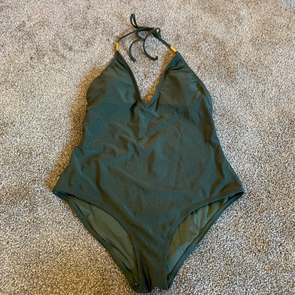 Mosmann Australia Olive Deep V One Piece